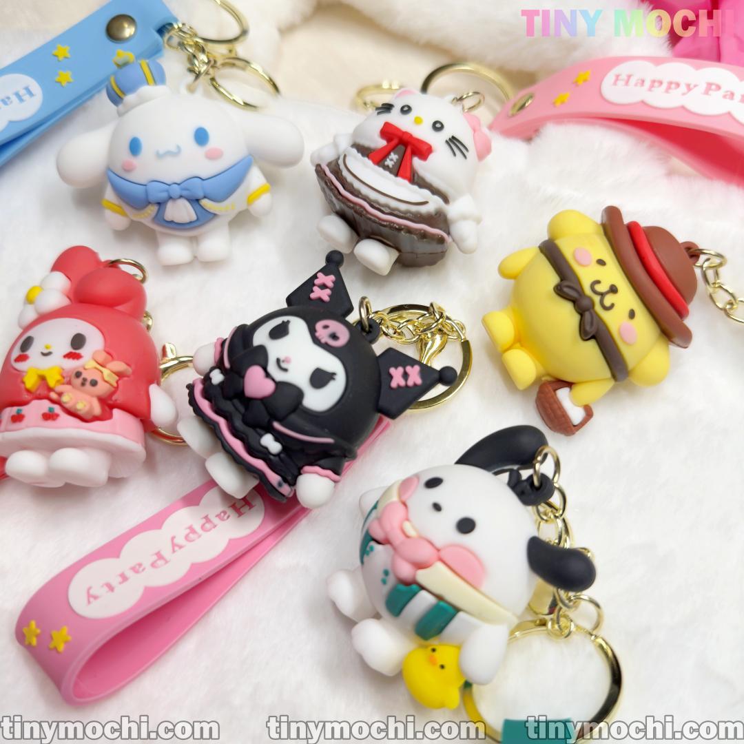 Cute Kawaii Character Keychains — Adorable 3D Anime-Inspired Keychains with Straps, Perfect for Bags, Keys, and Unique Gift Ideas - Tiny Mochi