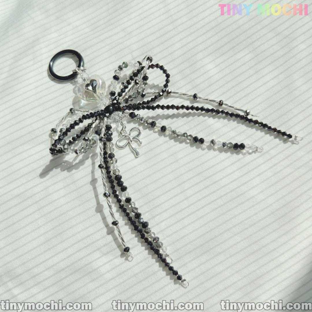 Elegant Sparkling Bow Bag Charm - Must-Have for Bag & Key Add-On - Tiny Mochi