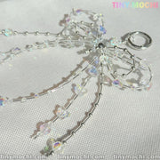 Crystal Bow Pearl Keychains - Aesthetic Accessories for Bags, Keys & More - Tiny Mochi