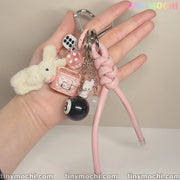 Cute Bunny and Charm Keychain | Aesthetic Bag Charm for Purses & Backpacks - Tiny Mochi