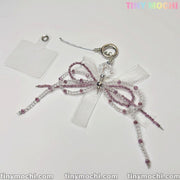 Delicate Beaded Bow Charm – Elegant Y2K & Coquette Aesthetic Keychain - Tiny Mochi