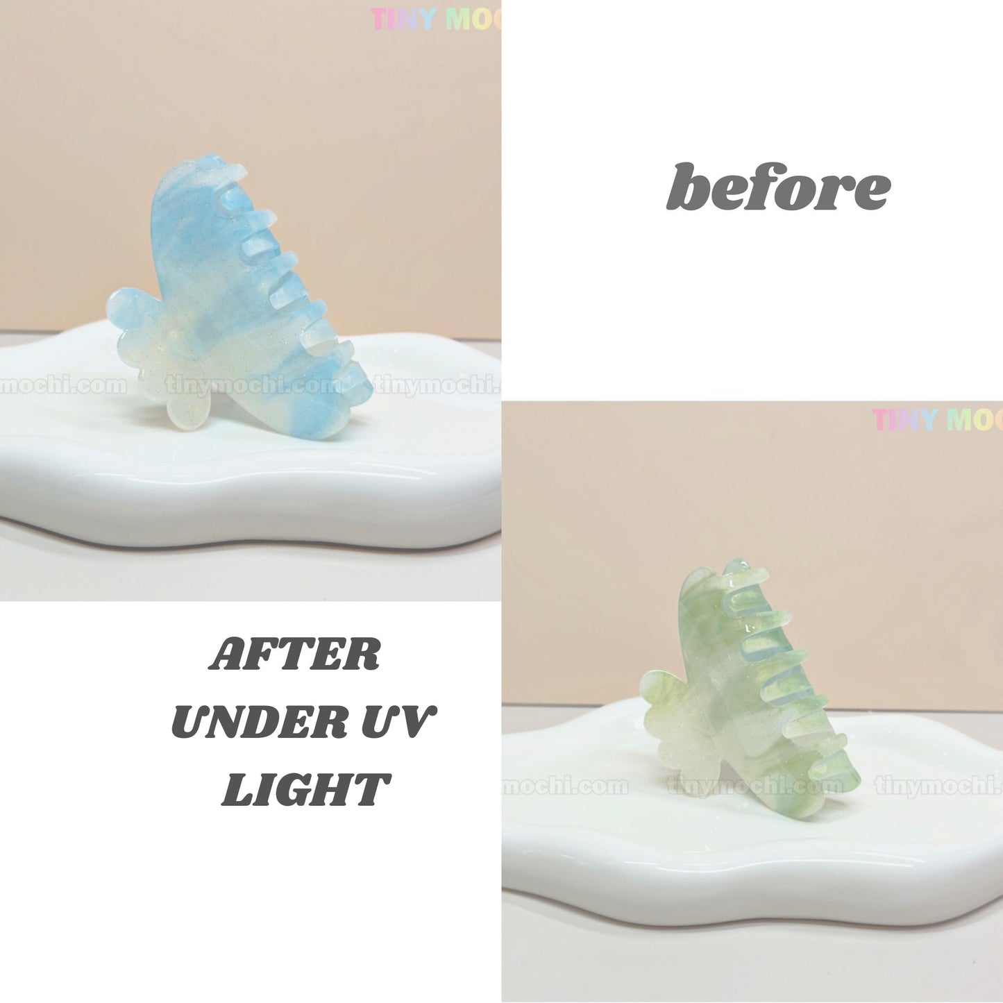 Pastel Hair Claw Clip Color Changing UV Reactive Acetate Hair Accessory Fairycore Hair Clip for Women & Girls - Tiny Mochi