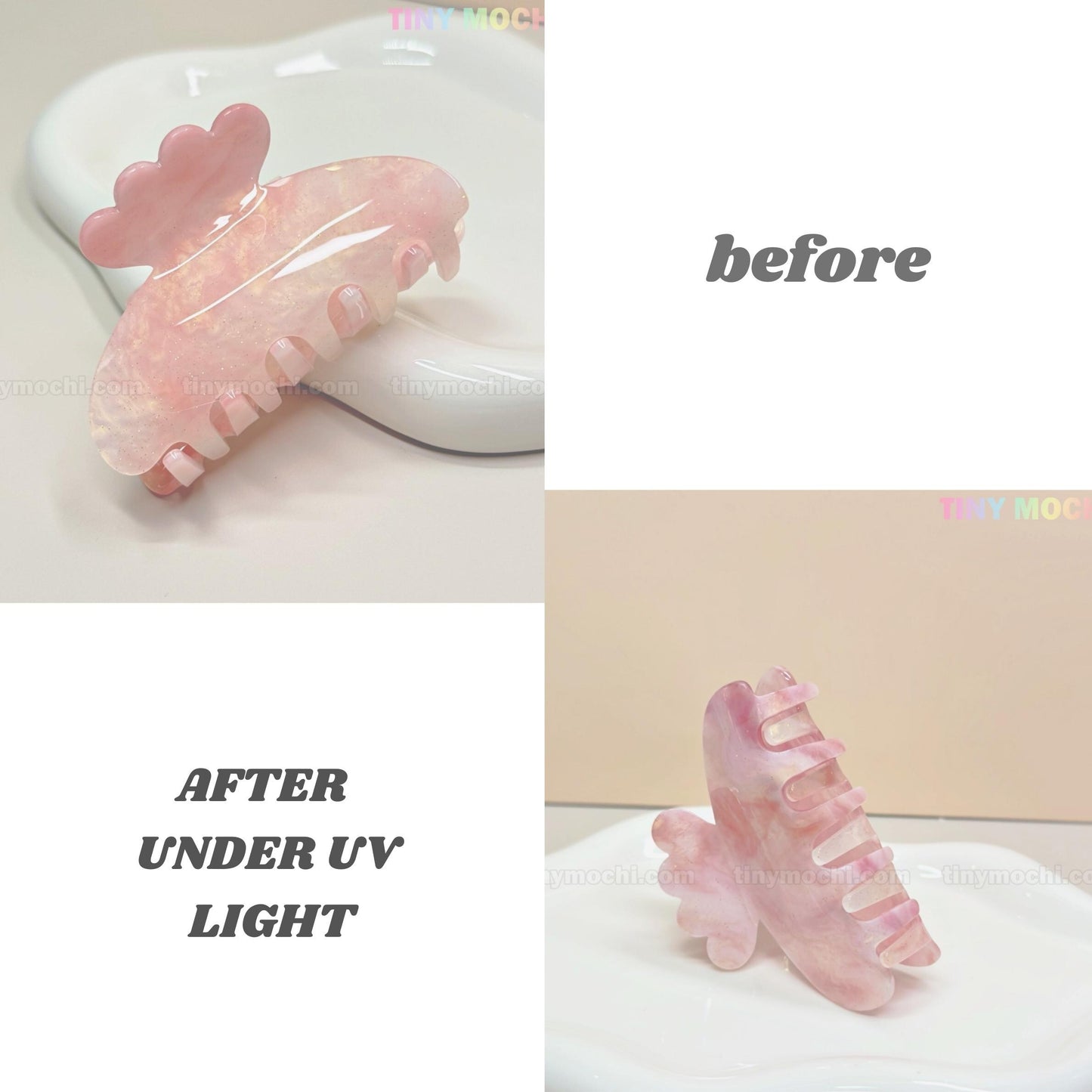 Pastel Hair Claw Clip Color Changing UV Reactive Acetate Hair Accessory Fairycore Hair Clip for Women & Girls - Tiny Mochi